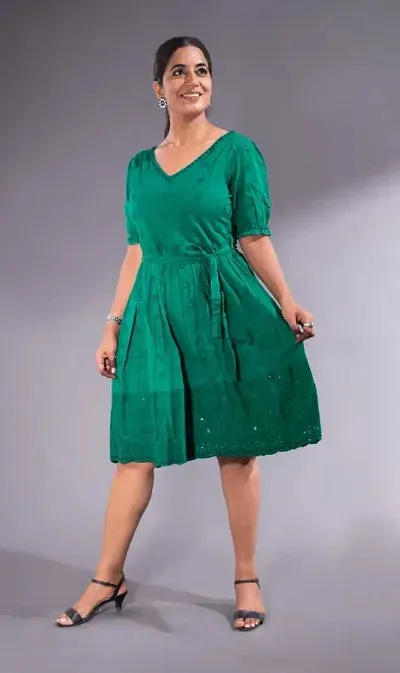 Trendy Attractive Cotton Knee Length Dress