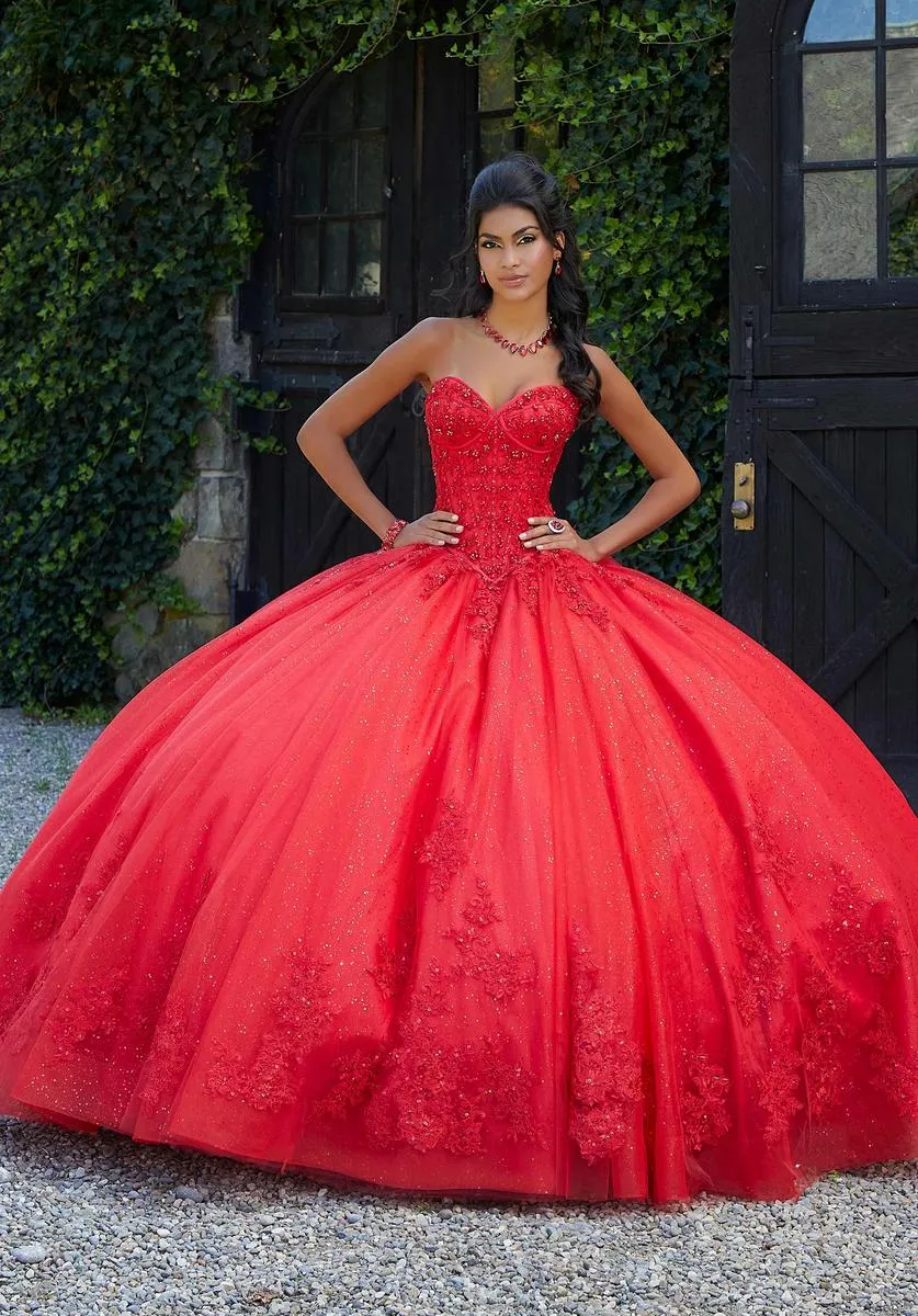 Vizcaya by Morilee Tulle Beaded Quince Dress 89451