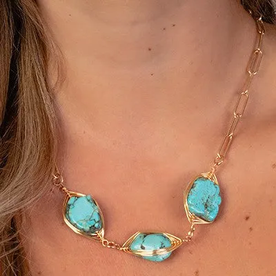 Wired In Turquoise Necklace- 2 Colors*