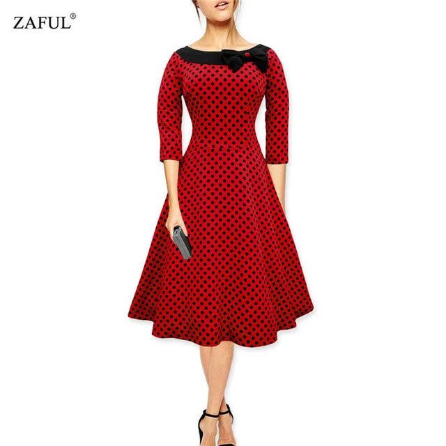 Women Vintage Rockabilly Retro Short Party Dress