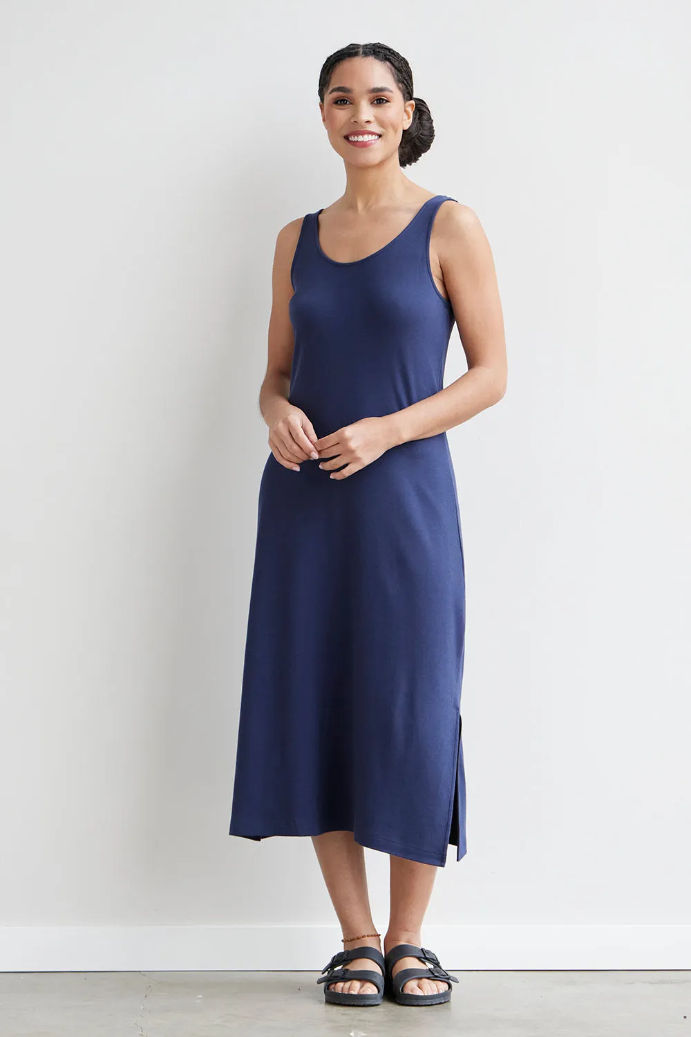 Women's 100% Organic Cotton Midi Tank Dress