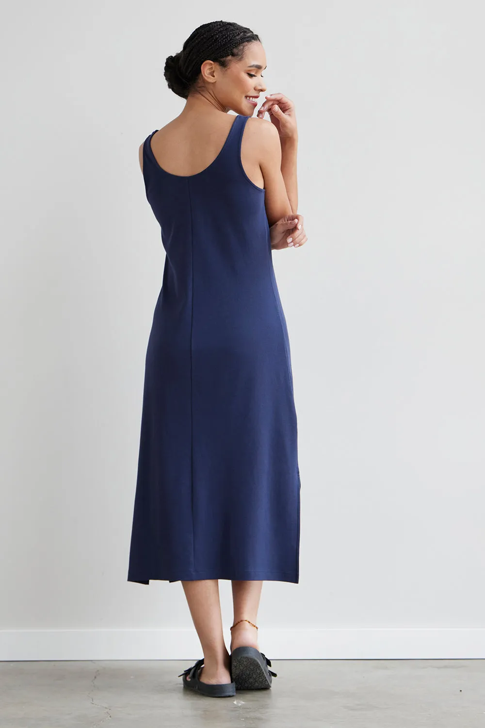 Women's 100% Organic Cotton Midi Tank Dress