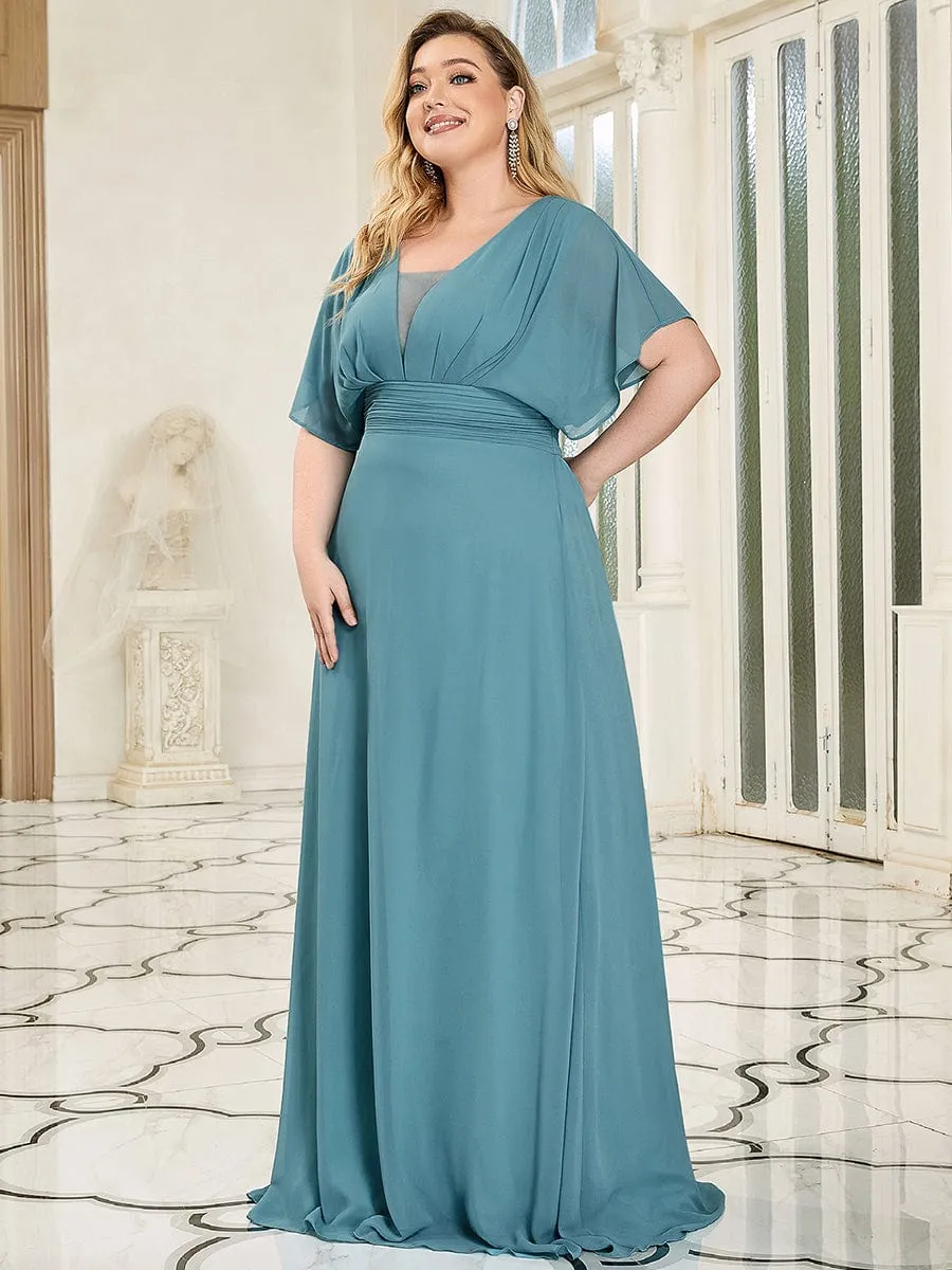 Women's A-Line Empire Waist Maxi Chiffon Evening Dress