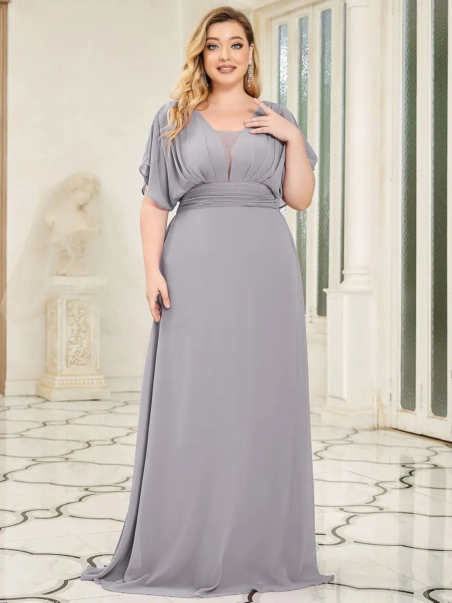 Women's A-Line Empire Waist Maxi Chiffon Evening Dress