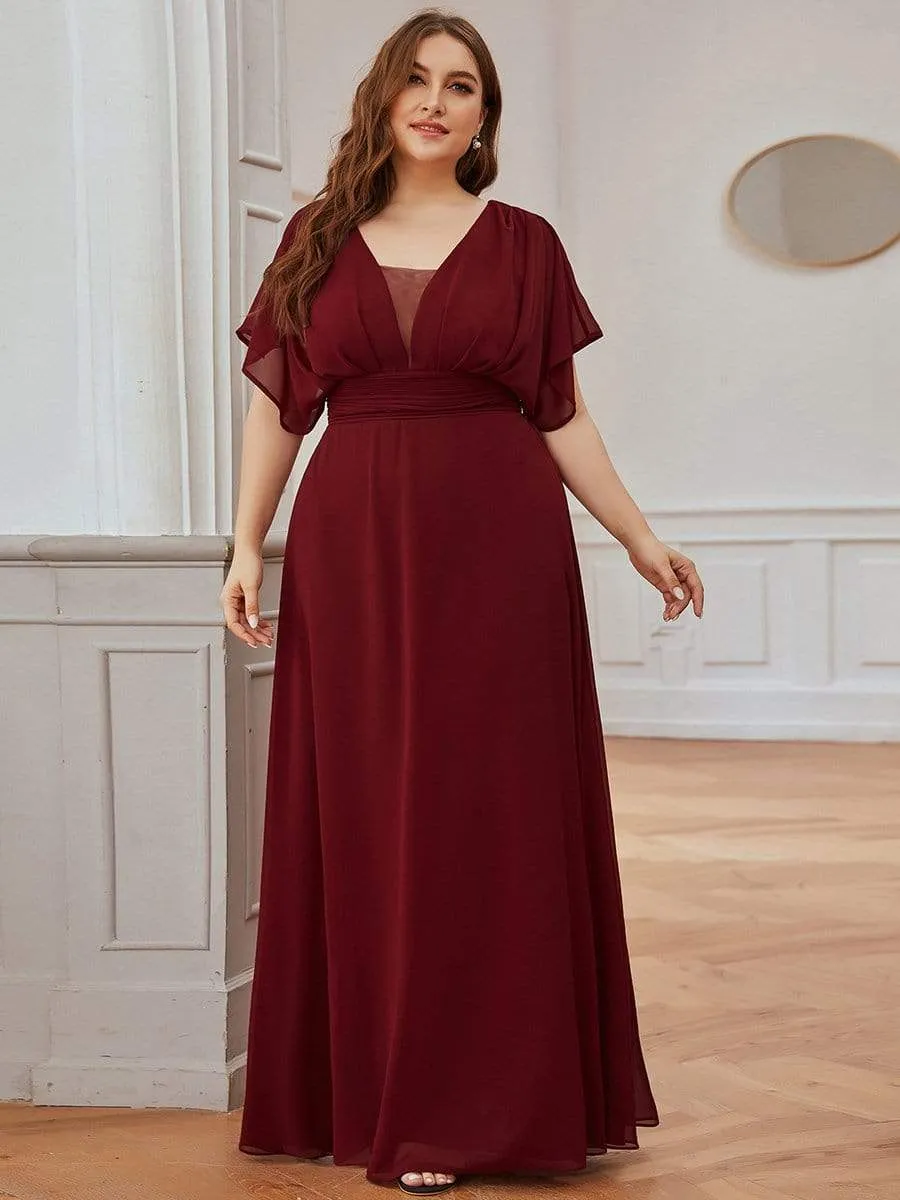 Women's A-Line Empire Waist Maxi Chiffon Evening Dress